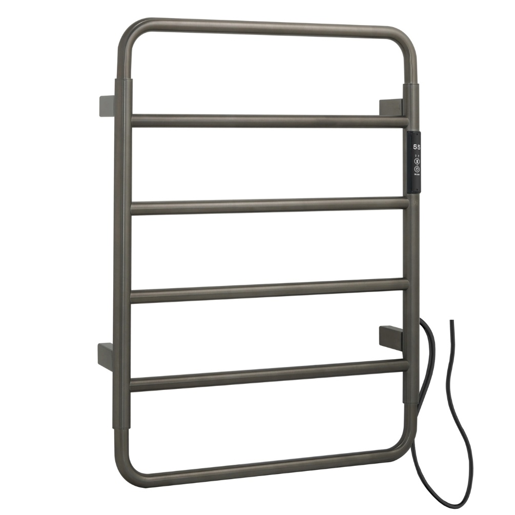 JTP Aero Brushed Black 640mm x 475mm Electric Towel Radiator Cut Out